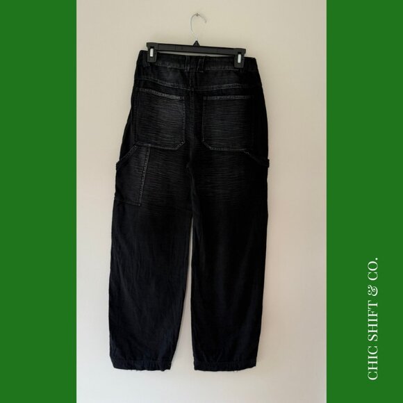Free People Carpenter Jeans | Distressed Black | Utility Style | Size 2 - Picture 2 of 7